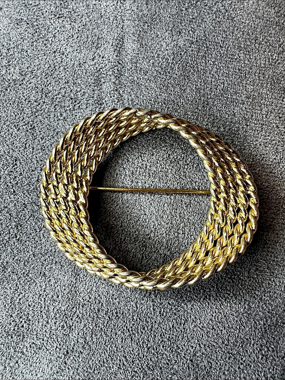 Monet Gold-Tone Chain Brooch Like New